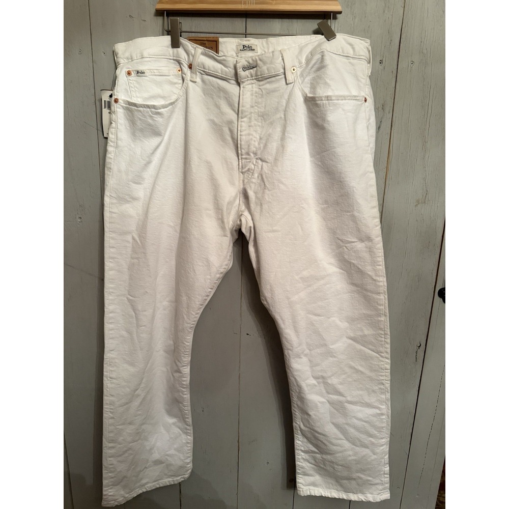 POLO RALPH LAUREN HAMPTON RELAXED STRAIGHT FIT 40X30 MENS WHITE JEANS:NWT